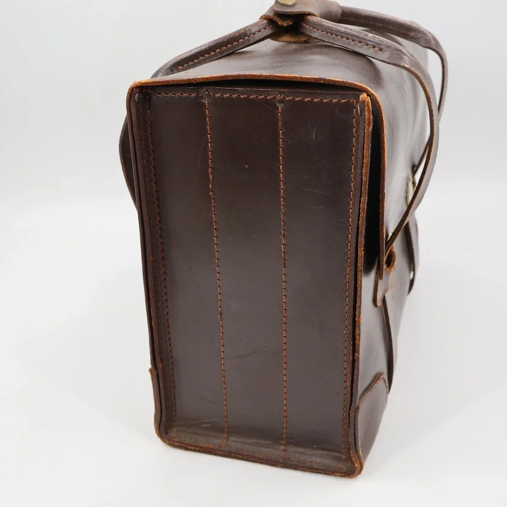 US Property Briefcase Leather Type VIII Brown Vintage Military Attache Bag 16in